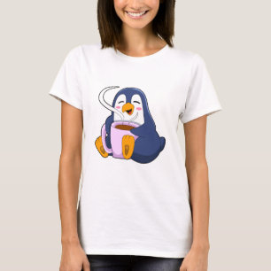 Penguin with Cup of Coffee T-Shirt