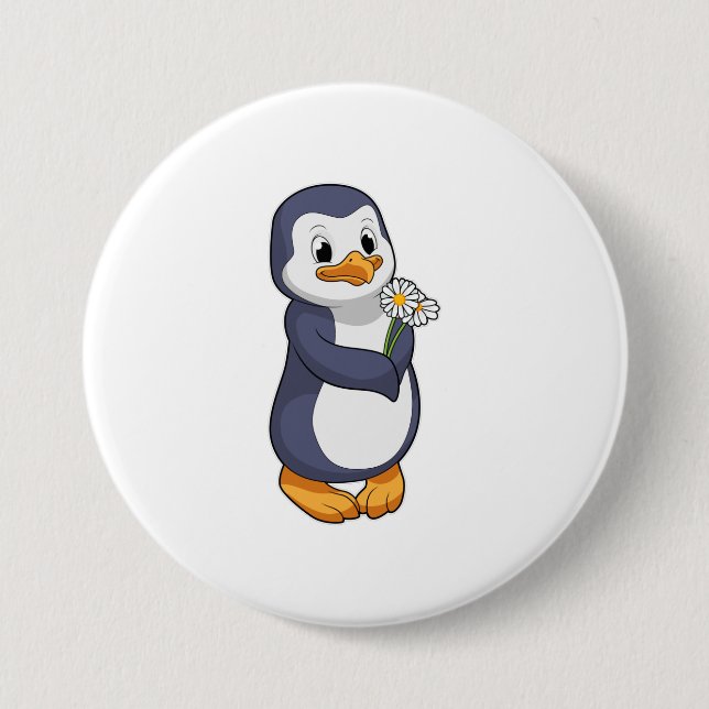Penguin with Daisy Button (Front)
