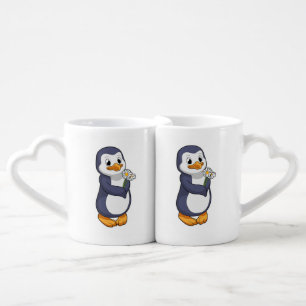 Penguin with Daisy Coffee Mug Set