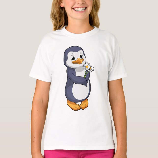 Penguin with Daisy T-Shirt (Front)
