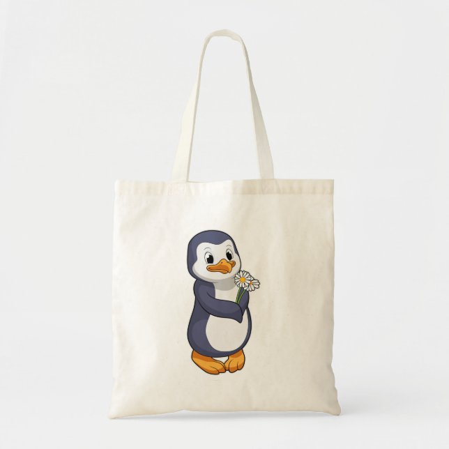 Penguin with Daisy Tote Bag (Front)