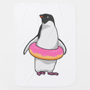 Penguin with Donut Baby Blanket