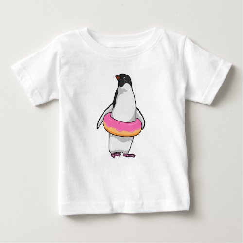 Penguin with Donut Baby T_Shirt