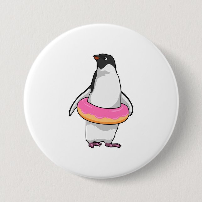 Penguin with Donut Button (Front)