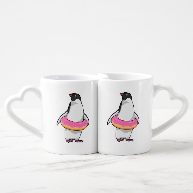 Penguin with Donut Coffee Mug Set (Front Nesting)