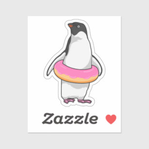 Penguin with Donut Sticker