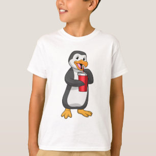 Penguin with Drinking cup with Straw T-Shirt