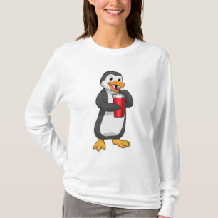Penguin with Drinking cup with Straw T-Shirt