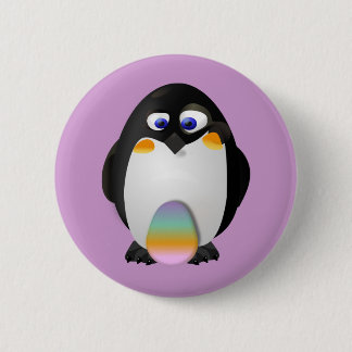 Penguin with Easter Egg Pinback Button