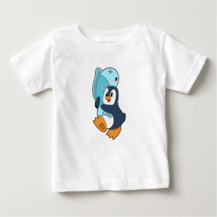 Penguin with Fish Baby T-Shirt