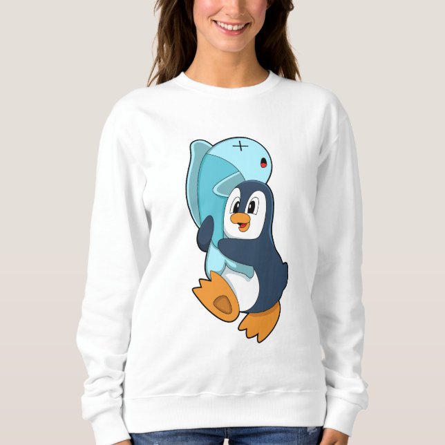 Penguin with Fish Sweatshirt (Front)