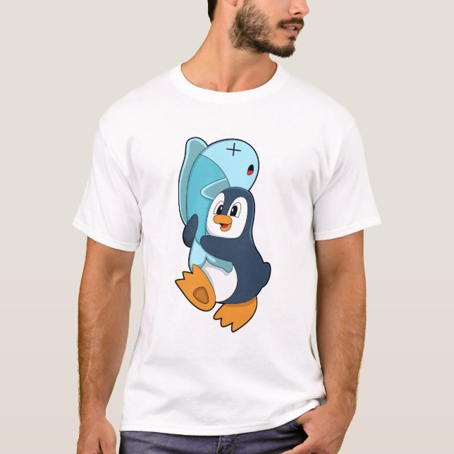 Penguin with Fish T-Shirt (Front)
