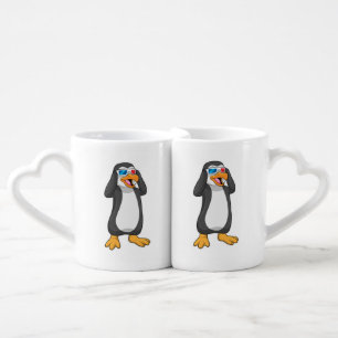 Penguin with Glasses Coffee Mug Set