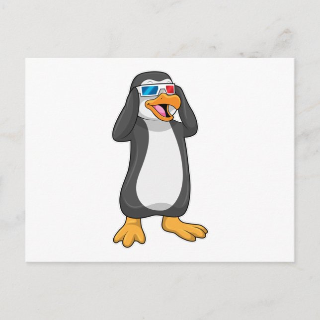 Penguin with Glasses Postcard (Front)
