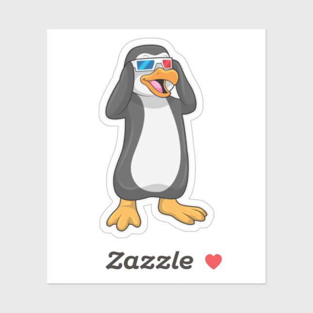 Penguin with Glasses Sticker (Sheet)