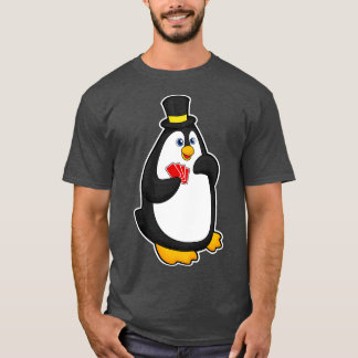 Penguin with Hat at with cards T-Shirt