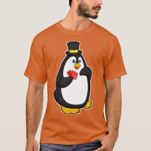Penguin with Hat at with cards T-Shirt