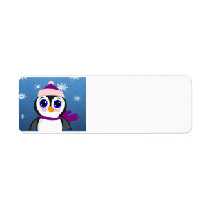 Penguin with Hat Label