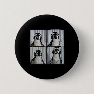 Penguin With Headphones Autism Sensory Zoo Penguin Button