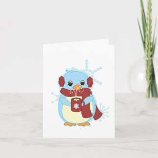 Penguin with Hot Cocoa Holiday Card