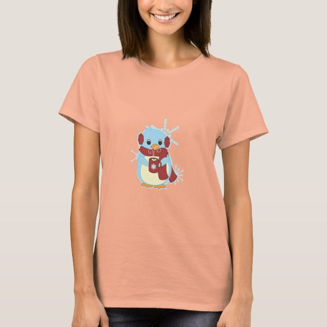 Penguin with hot cocoa T-Shirt (Front)