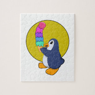 Penguin with Ice cream Jigsaw Puzzle