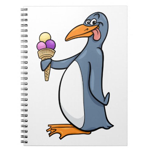 Penguin With Ice Cream Notebook