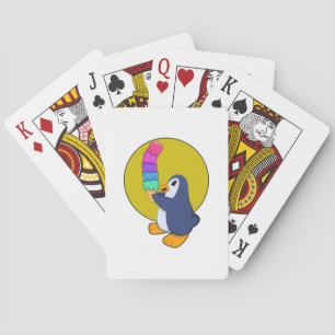 Penguin with Ice cream Poker Cards