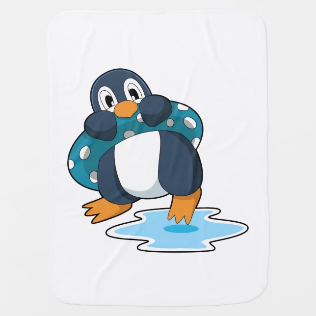 Penguin with Lifebuoy Baby Blanket (Front)