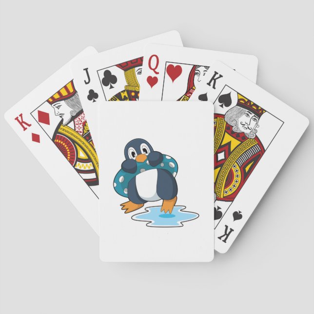 Penguin with Lifebuoy Poker Cards (Back)