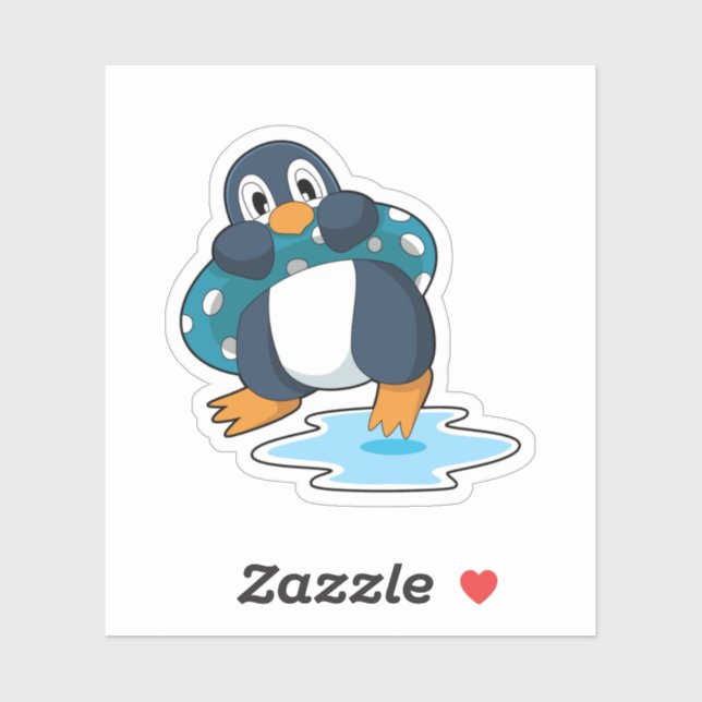 Penguin with Lifebuoy Sticker (Sheet)