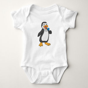 Penguin with Lollipop Sweets Baby Bodysuit