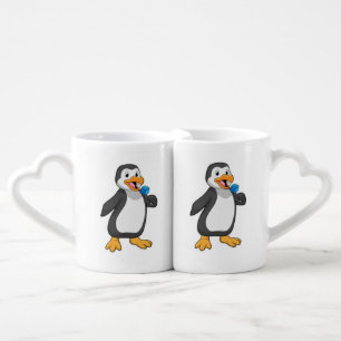 Penguin with Lollipop Sweets Coffee Mug Set