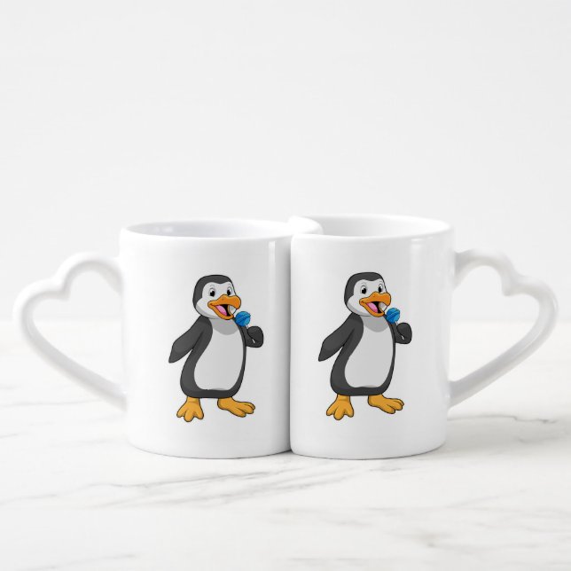 Penguin with Lollipop Sweets Coffee Mug Set (Front Nesting)