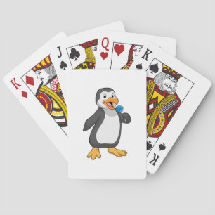 Penguin with Lollipop Sweets Poker Cards
