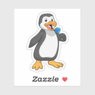 Penguin with Lollipop Sweets Sticker