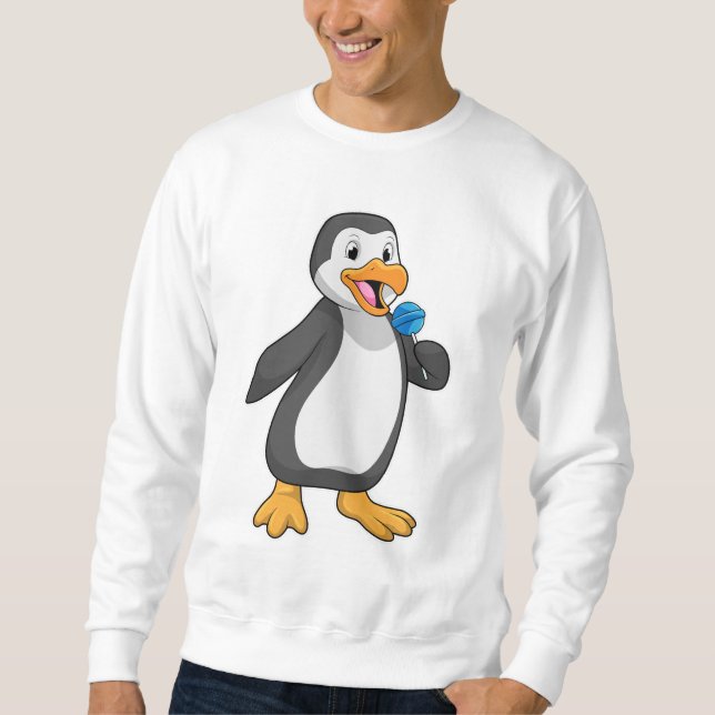 Penguin with Lollipop Sweets Sweatshirt (Front)