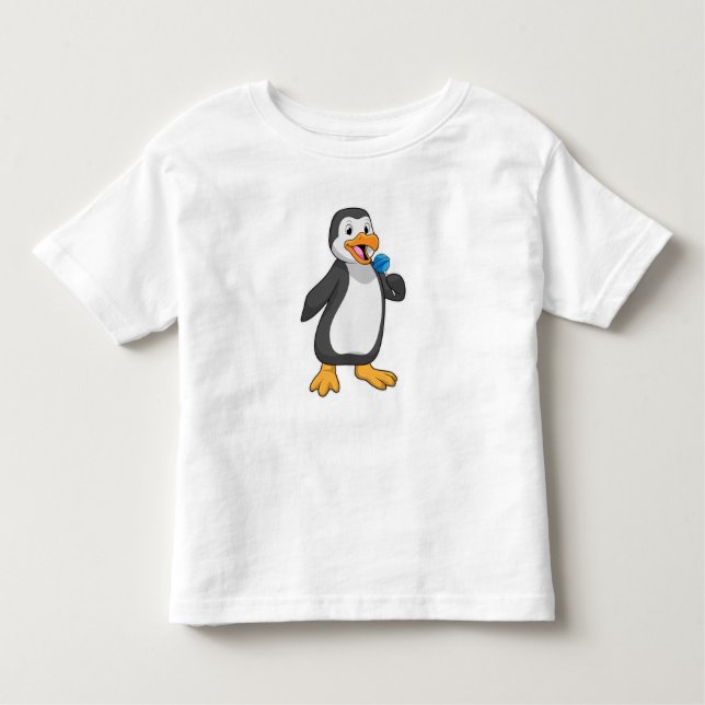 Penguin with Lollipop Sweets Toddler T-shirt (Front)