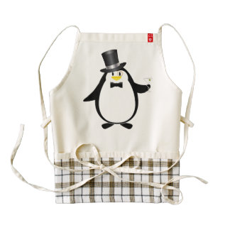 Penguin with Martini Zazzle HEART Apron