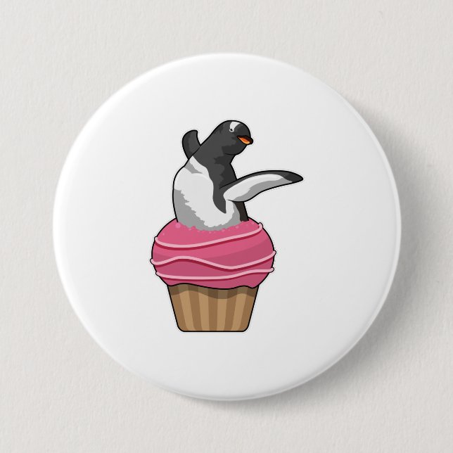 Penguin with Muffin Button (Front)