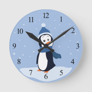 Penguin (with numbers) round clock