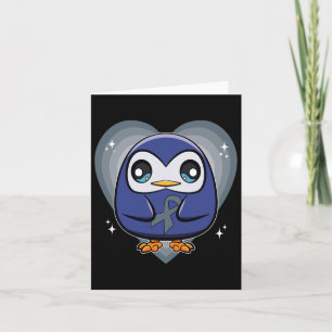 Penguin With Ribbon World Dyslexia Awareness Card