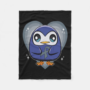 Penguin With Ribbon World Dyslexia Awareness Fleece Blanket