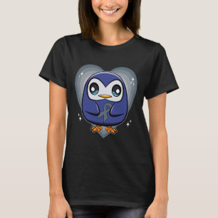 Penguin With Ribbon World Dyslexia Awareness  T-Shirt