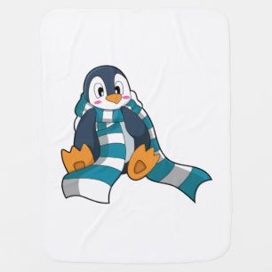 Penguin with Scarf Baby Blanket