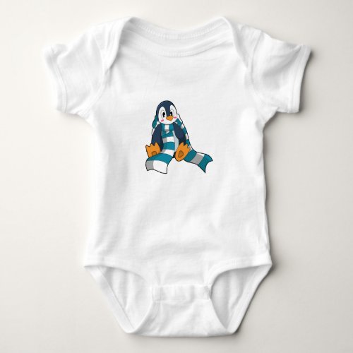 Penguin with Scarf Baby Bodysuit