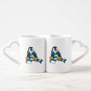 Penguin with Scarf Coffee Mug Set