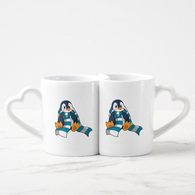 Penguin with Scarf Coffee Mug Set (Front Nesting)