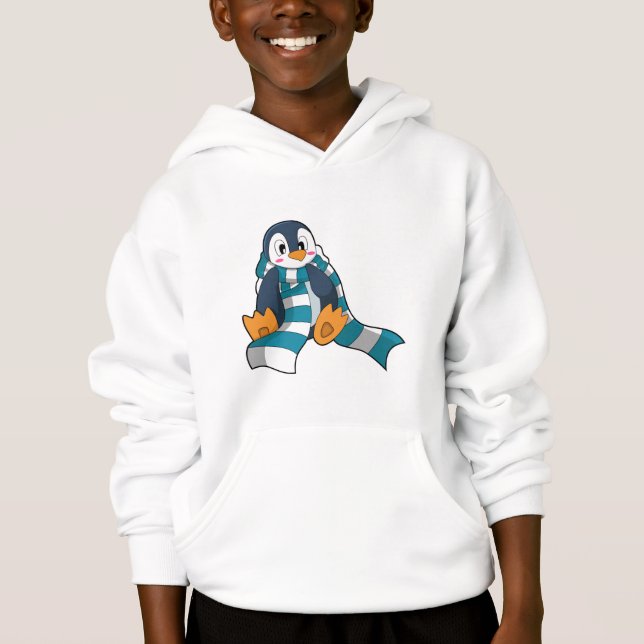 Penguin with Scarf Hoodie (Front)