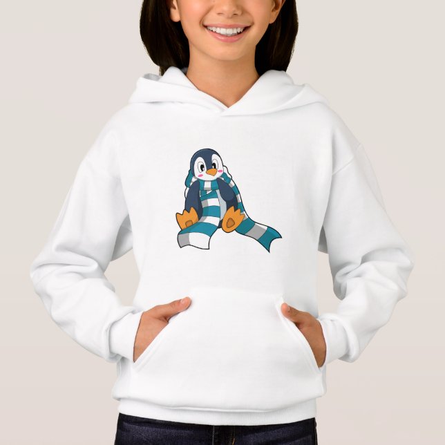 Penguin with Scarf Hoodie (Front)